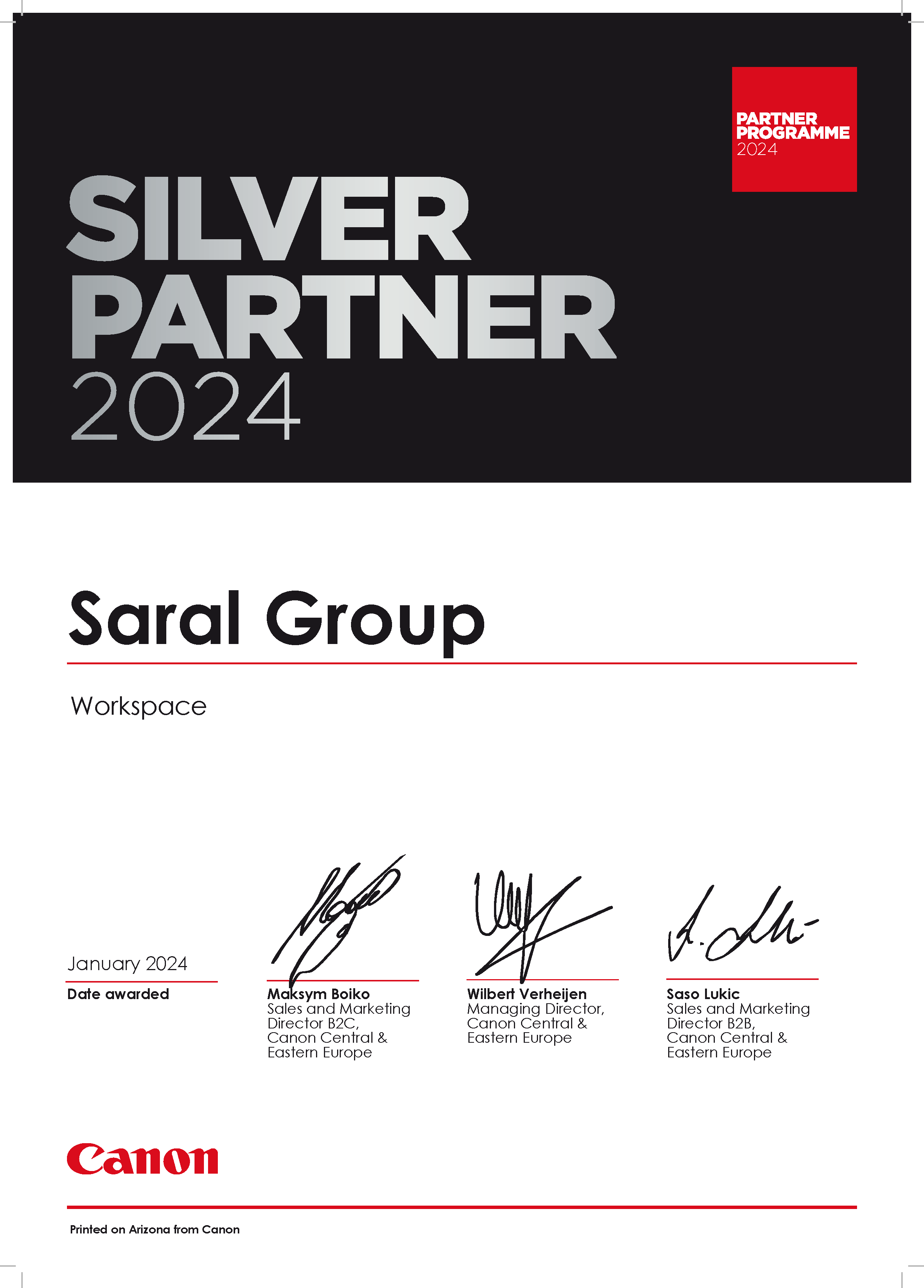 Canon - Saral Group 2024